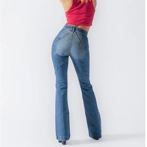 Revice Venus Star Flare Jeans Size 27 High Rise Bell Bottom 70's Retro Y2K Blue